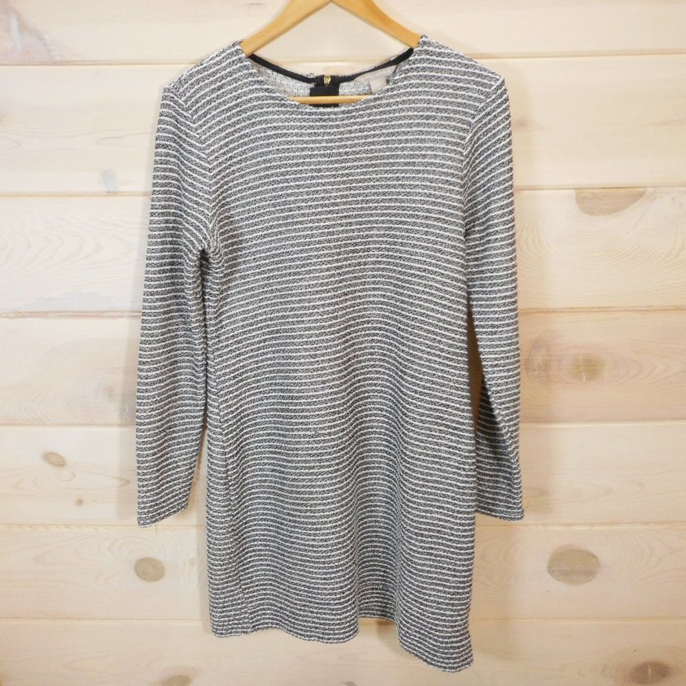 Banana Republic Size 10 Sheath Dress Long Sleeve Striped Sparkle Zip